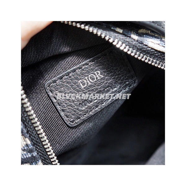 Dior Oblique Zip Around Mini Crossbody Pouch
