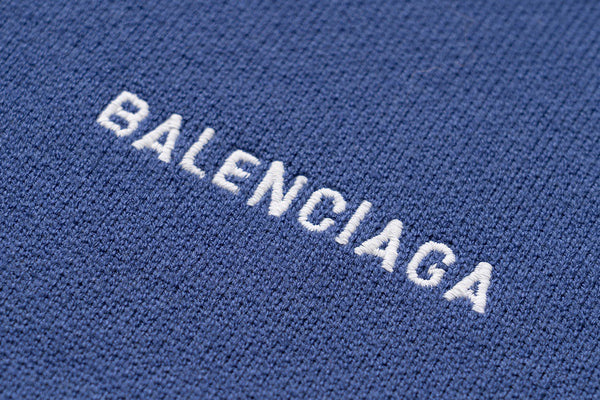 Balenciaga Campaign Logo Oversized Blue Sweater