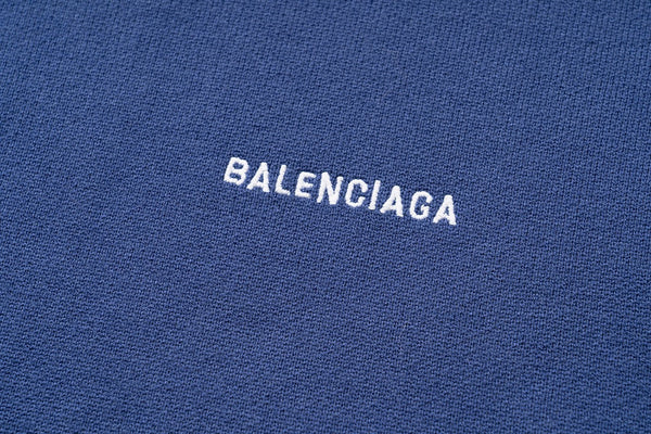 Balenciaga Campaign Logo Oversized Blue Sweater