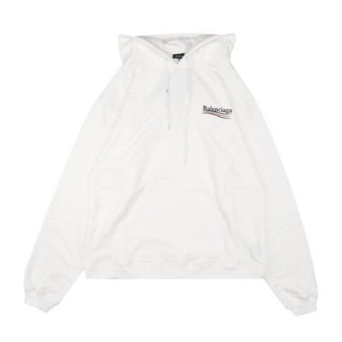 Balenciaga Campaign Logo Oversized White Hoodie