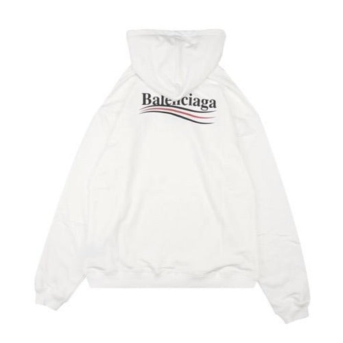 Balenciaga Campaign Logo Oversized White Hoodie