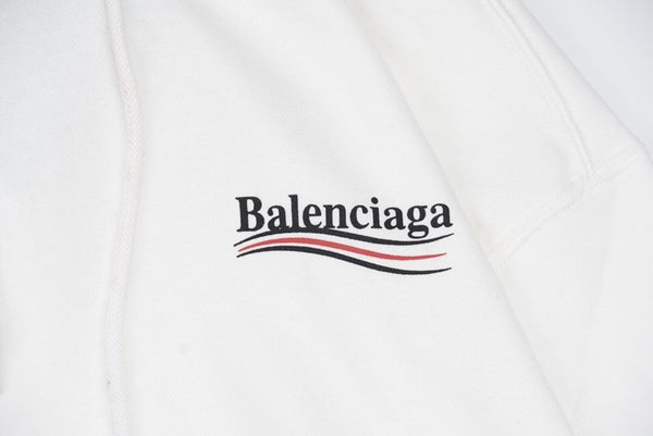 Balenciaga Campaign Logo Oversized White Hoodie