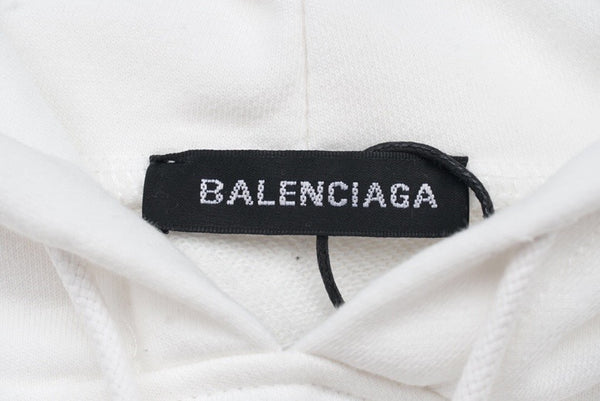 Balenciaga Campaign Logo Oversized White Hoodie