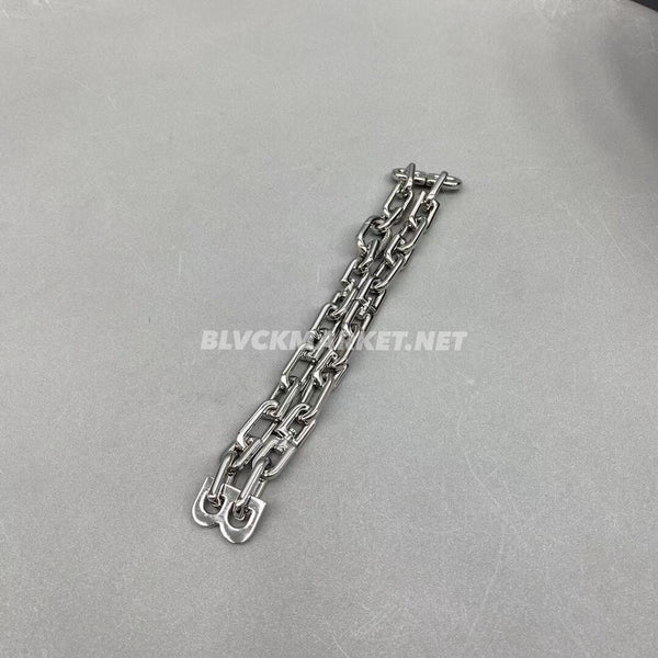B CHAIN THIN NECKLACE SILVER