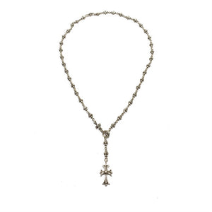 TINY CROSS LINK AND CHARM NECKLACE
