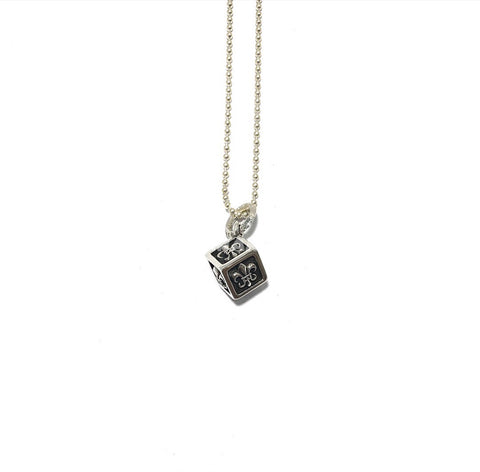 CUBE PENDANT WITH BALL CHAIN NECKLACE
