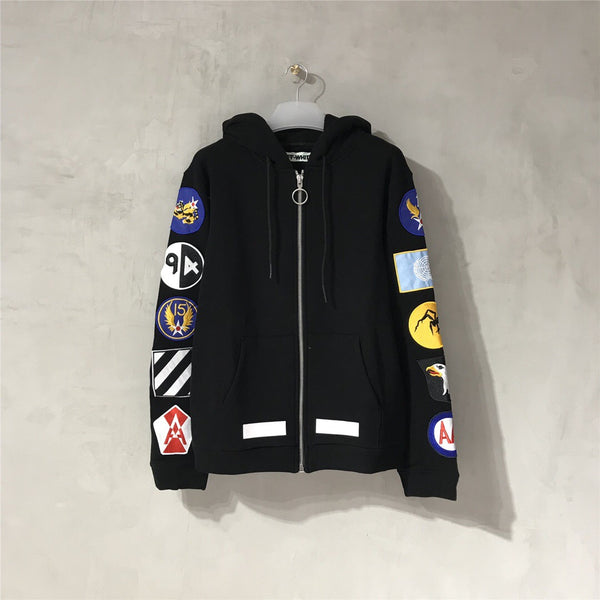 Off-White Patch Zip Hoodie