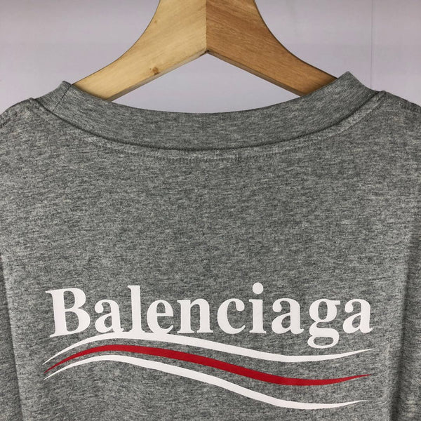 Balenciaga Campaign Logo Oversized Grey Tee [UPDATED]