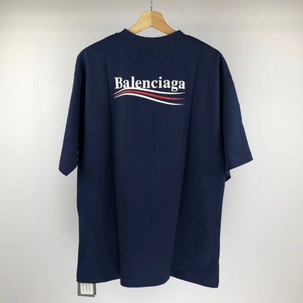 Balenciaga Campaign Logo Oversized Navy Tee [UPDATED]