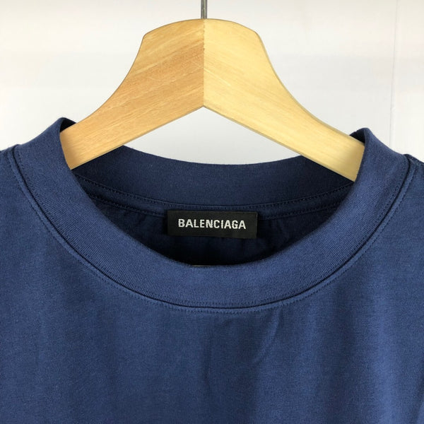 Balenciaga Campaign Logo Oversized Navy Tee [UPDATED]