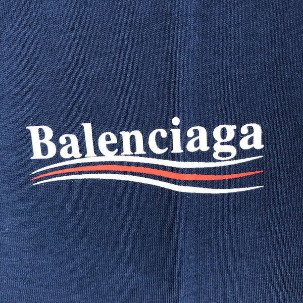 Balenciaga Campaign Logo Oversized Navy Tee [UPDATED]