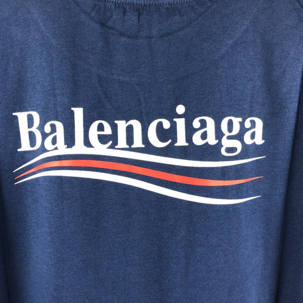 Balenciaga Campaign Logo Oversized Navy Tee [UPDATED]