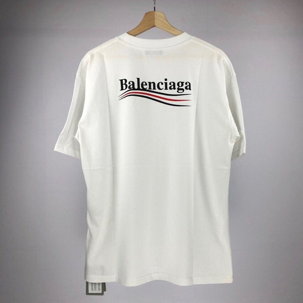 Balenciaga Campaign Logo Oversized White Tee [UPDATED]