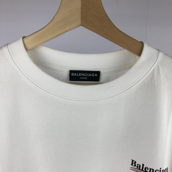 Balenciaga Campaign Logo Oversized White Tee [UPDATED]