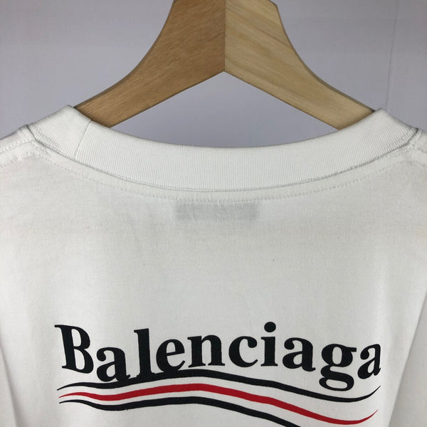 Balenciaga Campaign Logo Oversized White Tee [UPDATED]