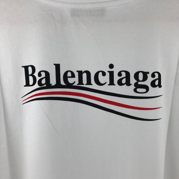 Balenciaga Campaign Logo Oversized White Tee [UPDATED]