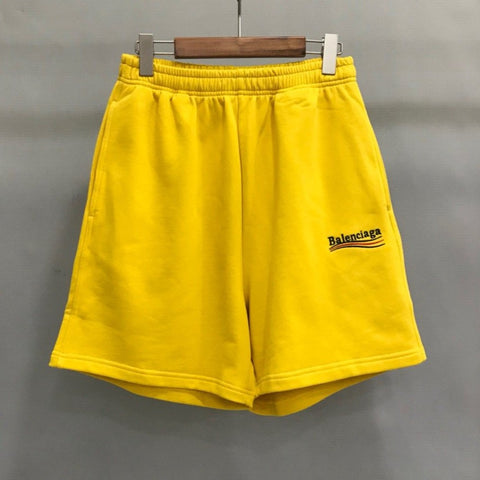 Balenciaga Campaign Logo Yellow Shorts