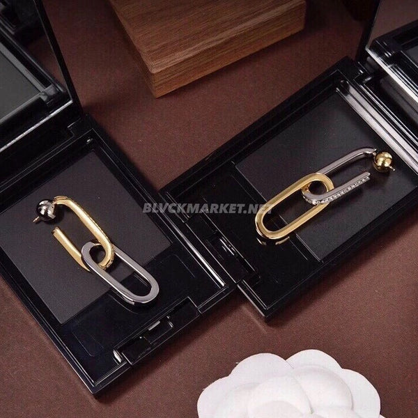 BURBERRY MISMATCHED CHAIN LINK EARRINGS